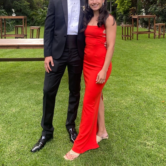 Solace Crockett open back strappy maxi dress with slit. Comfy easy to walk in - Picture 10 of 11